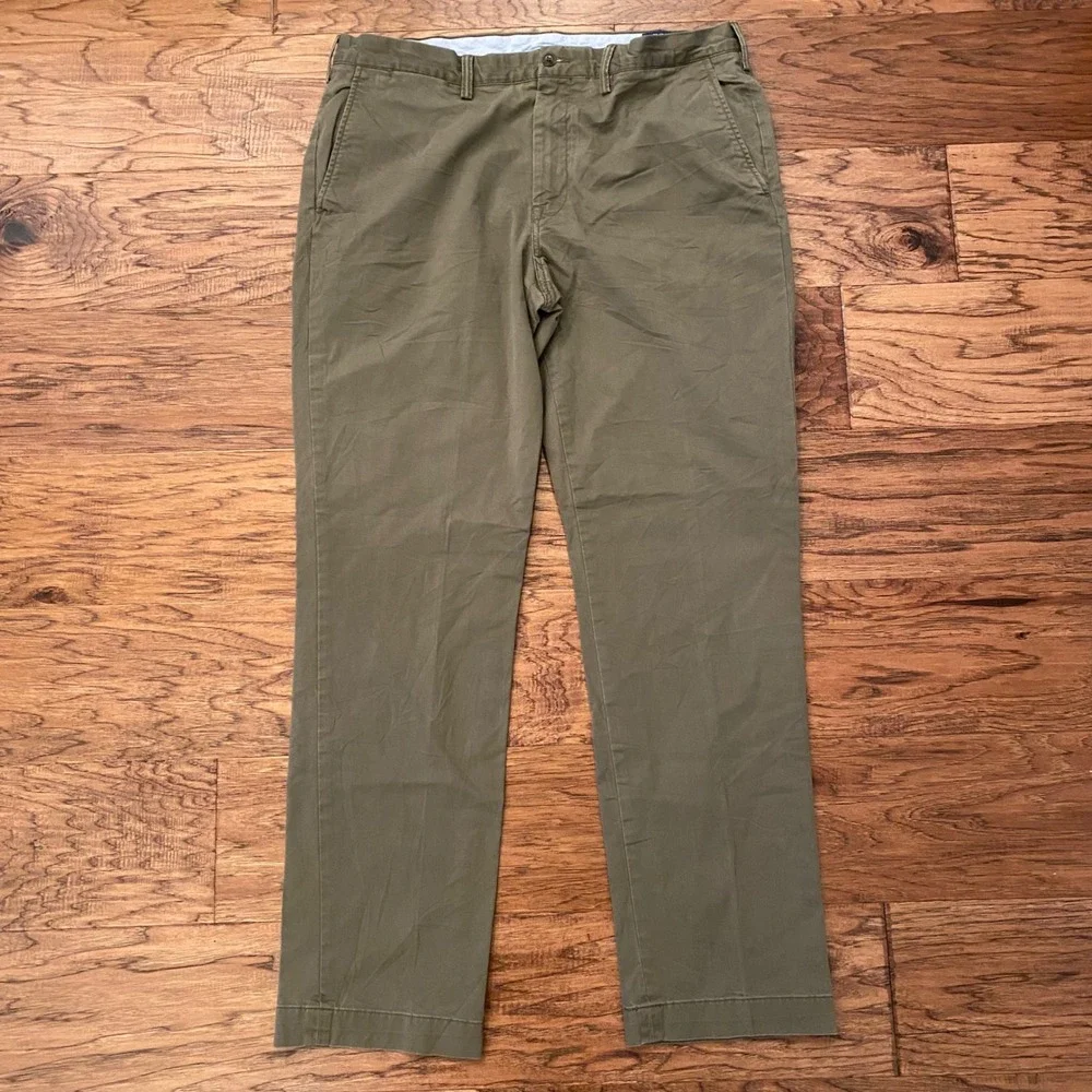 Polo Ralph Lauren Stretch Straight Fit Chino Pants Mens Olive Green 31 Inseam